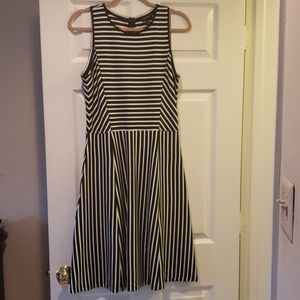 Banana Republic Striped A Line Dress, 8 Tall
